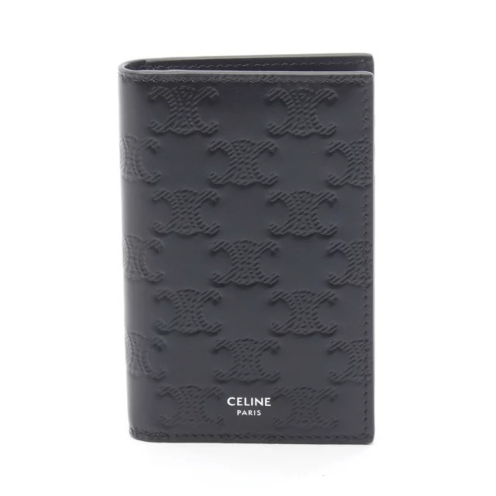 Celine Vertical Card Triomphe Case Accessory Leather Black